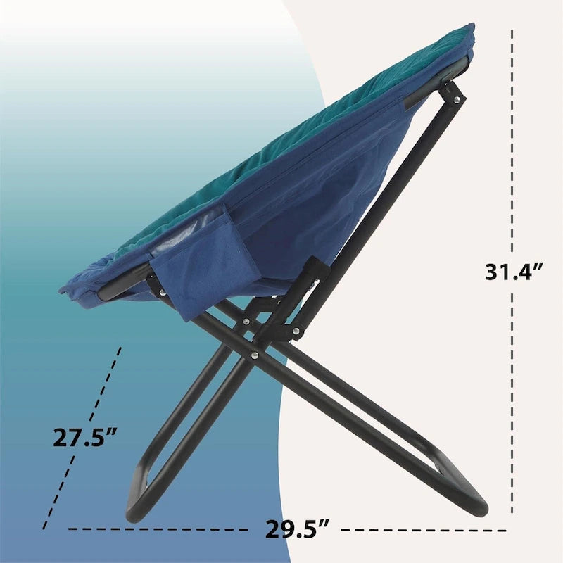 Fauteuil soucoupe pliable en micromink avec poche latérale