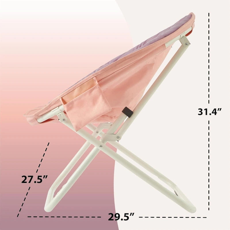 Fauteuil soucoupe pliable en micromink avec poche latérale