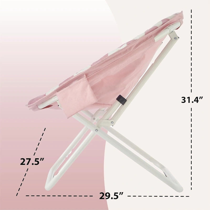 Fauteuil soucoupe pliable en micromink avec poche latérale
