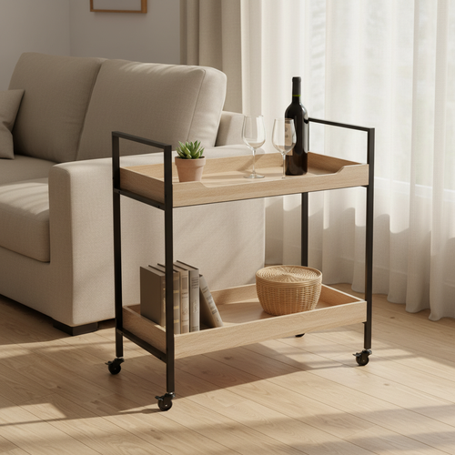 2-Tier Bar Cart in Modern Living Room