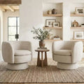 Lot de 2 fauteuils pivotants modernes avec revêtement en tissu, fauteuil lounge pivotant à 360° pour salon, chambre à coucher - Panipeachy