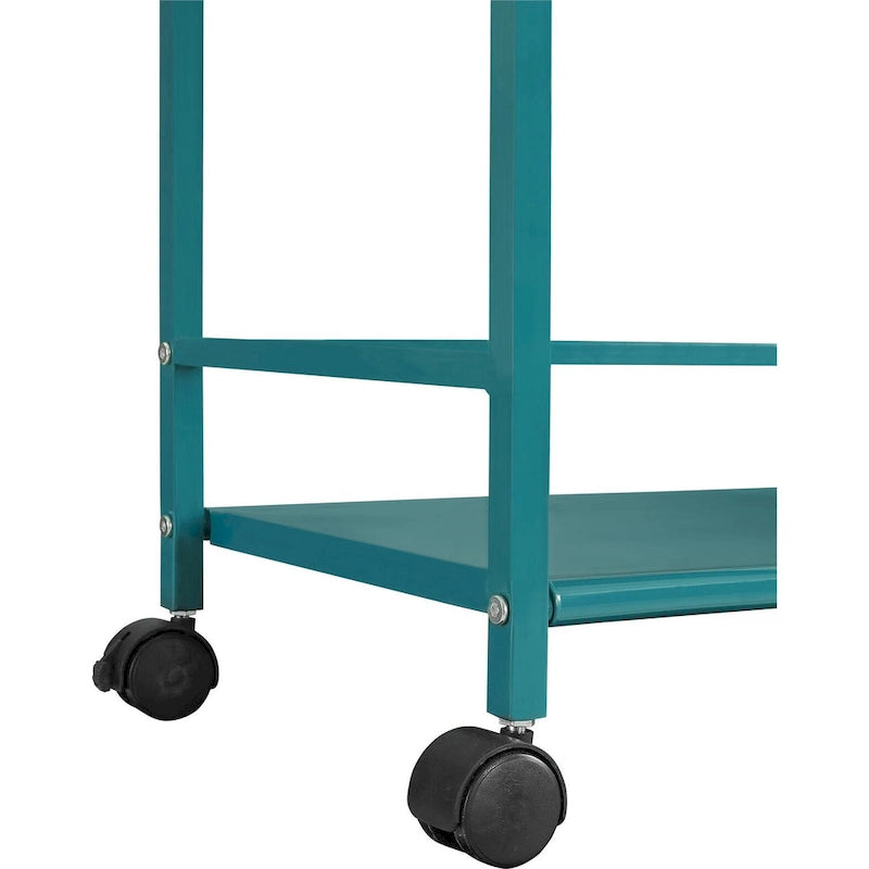 Chariot de rangement à roulettes en métal à 3 niveaux avec roulettes verrouillables