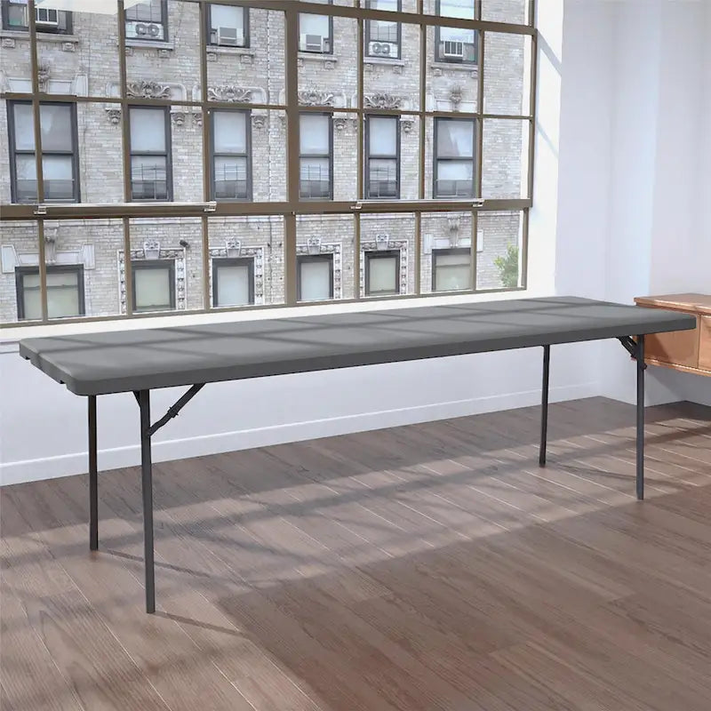 Table pliante commerciale en HDPE moulé par soufflage, robuste