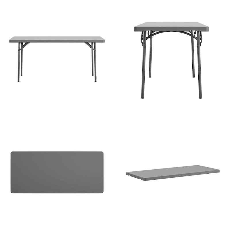 Table pliante commerciale en HDPE moulé par soufflage, robuste