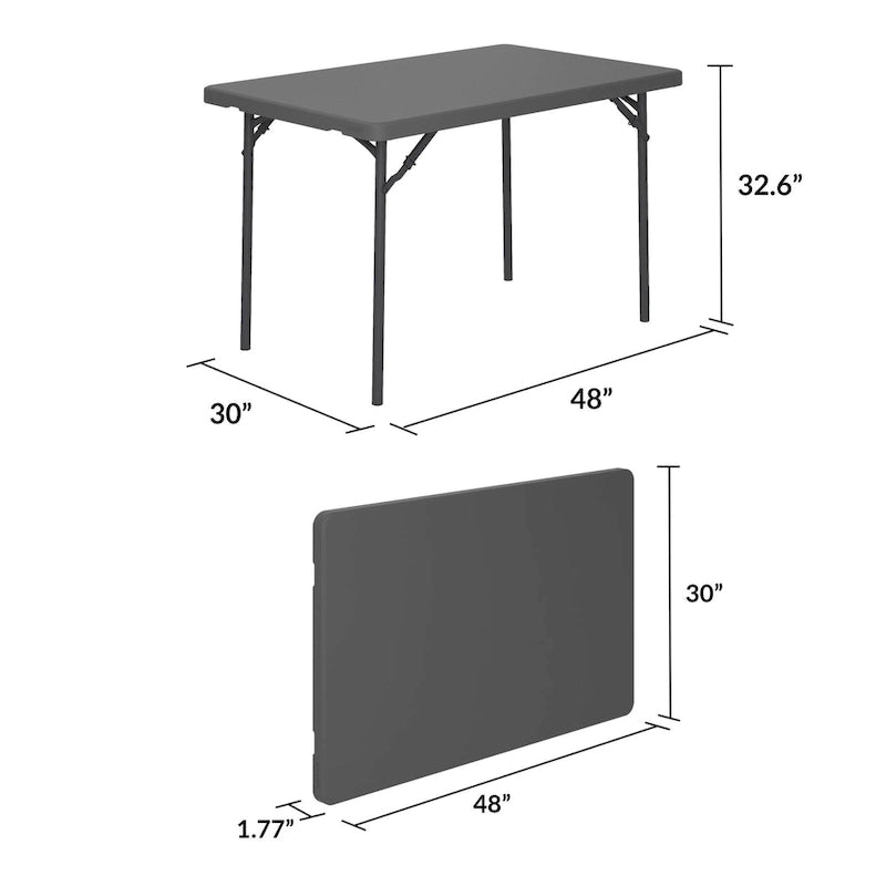 Table pliante commerciale en HDPE moulé par soufflage, robuste