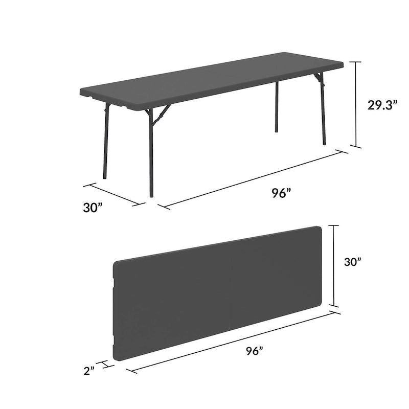 Table pliante commerciale en HDPE moulé par soufflage, robuste