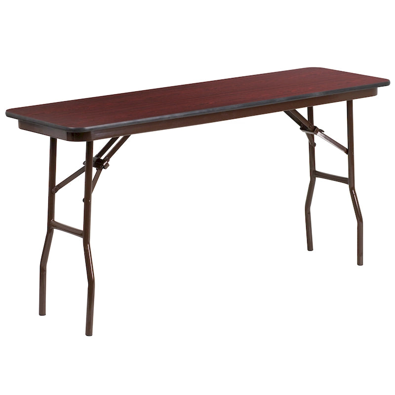 Table de formation pliante rectangulaire en HPL de 60 pouces, Acajou