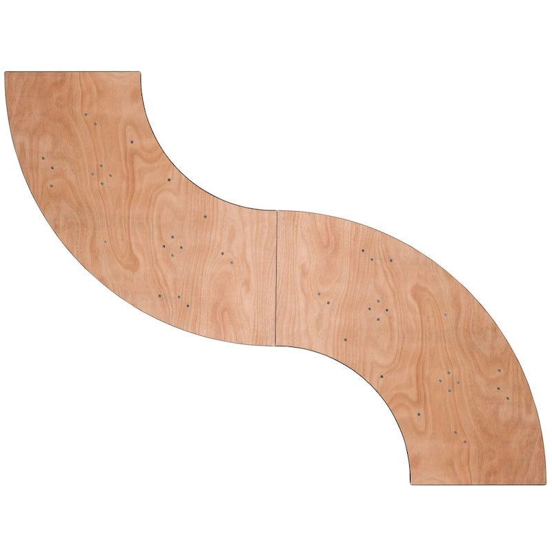 Table de banquet pliante en bois en forme de serpentin de 4 pieds, naturel
