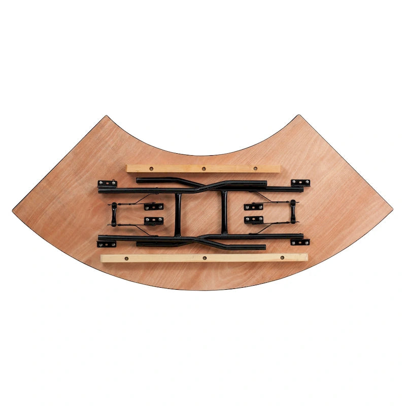 Table de banquet pliante en bois en forme de serpentin de 4 pieds, naturel