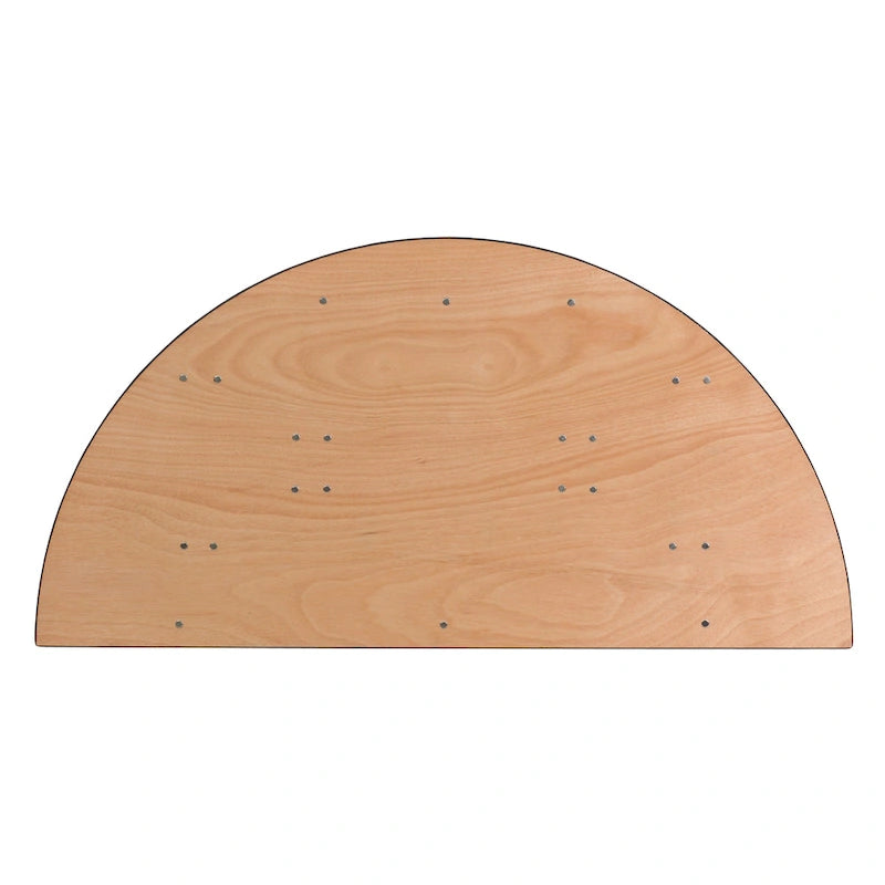 Table de banquet pliante semi-circulaire en contreplaqué, 1,5 m (5 pi), naturell