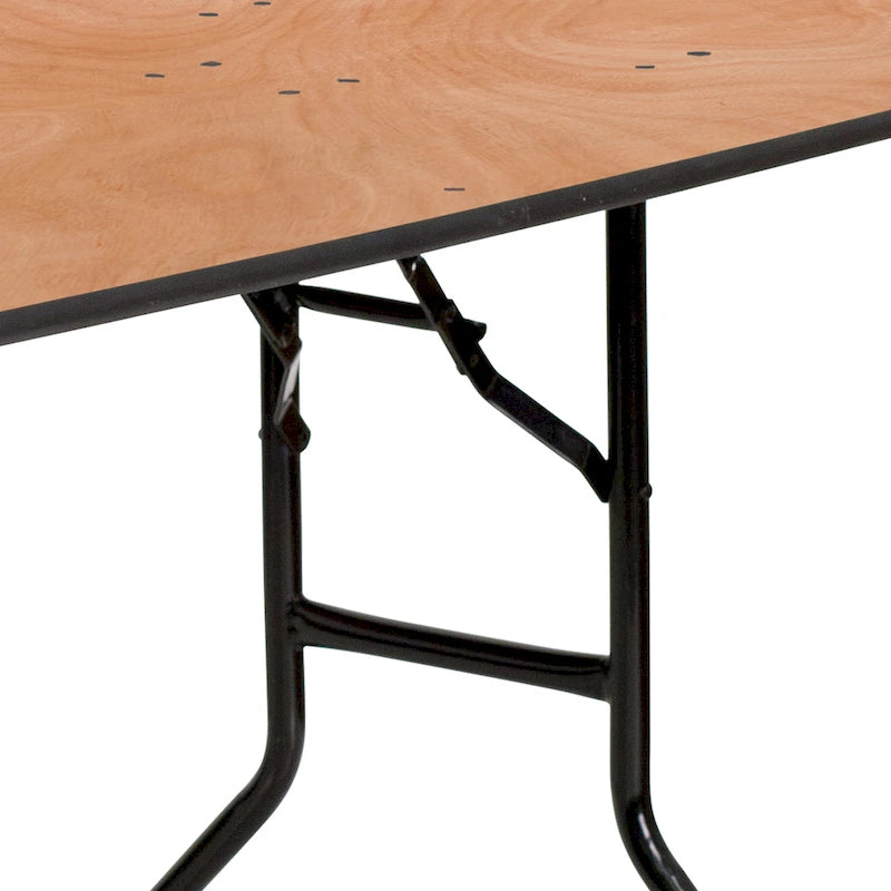 Table de banquet pliante semi-circulaire en contreplaqué, 1,5 m (5 pi), naturell