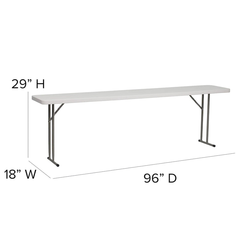 Table de formation pliante en plastique de 8 pieds, blanche