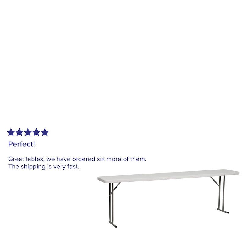 Table de formation pliante en plastique de 8 pieds, blanche