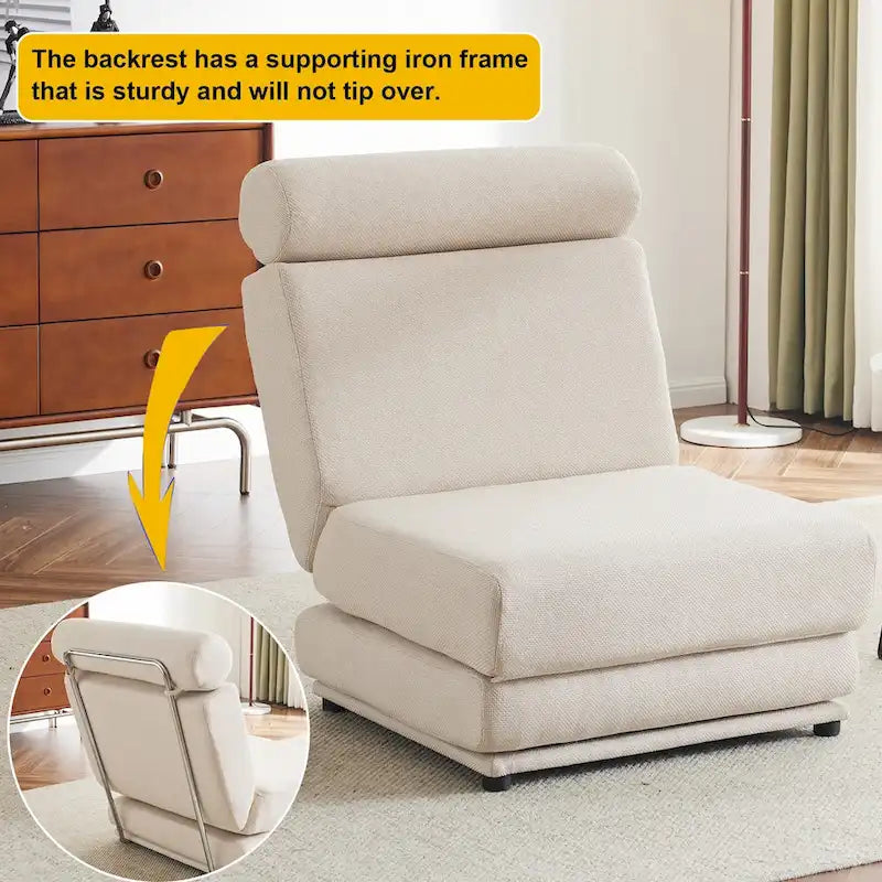 Fauteuil-lit simple pliable avec oreiller
