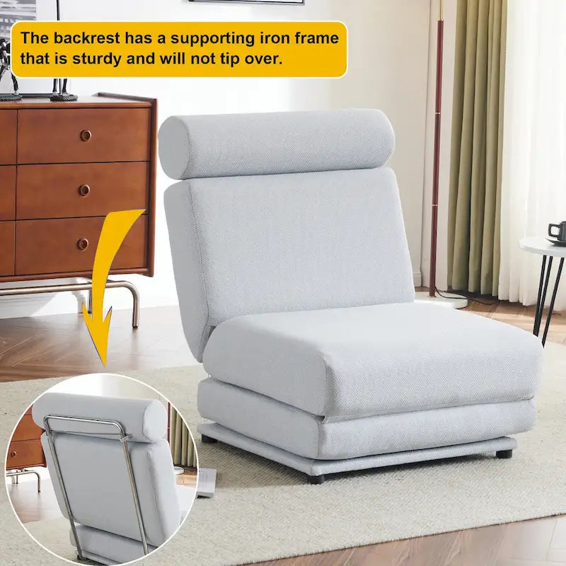 Fauteuil-lit simple pliable avec oreiller