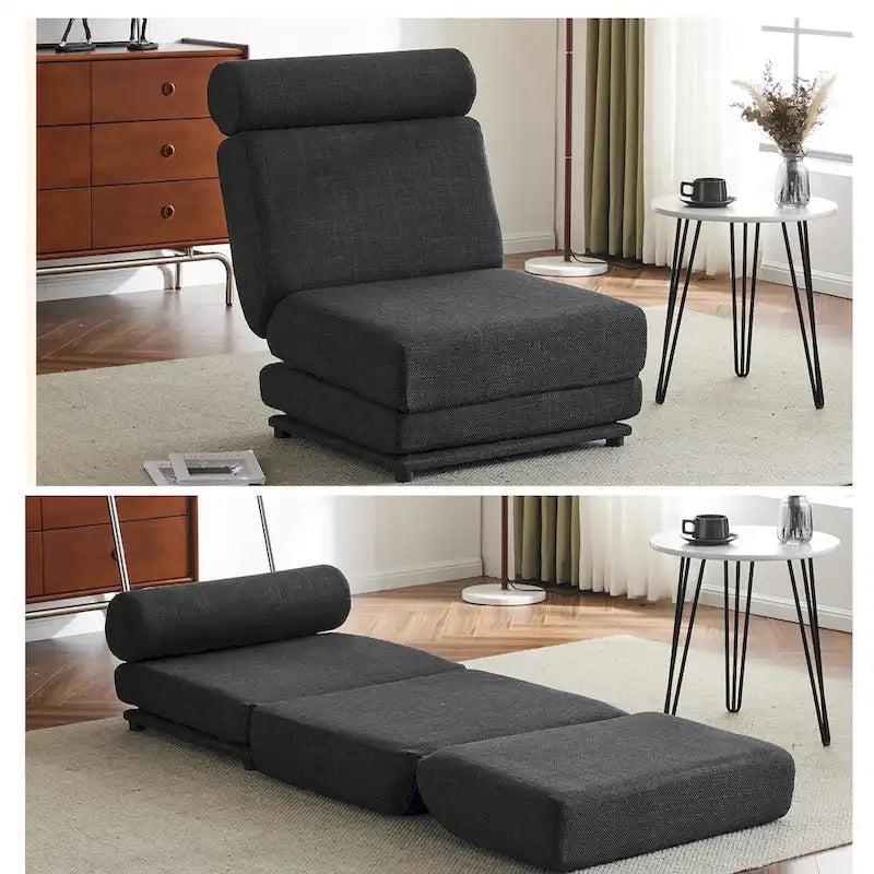 Fauteuil-lit simple pliable avec oreiller