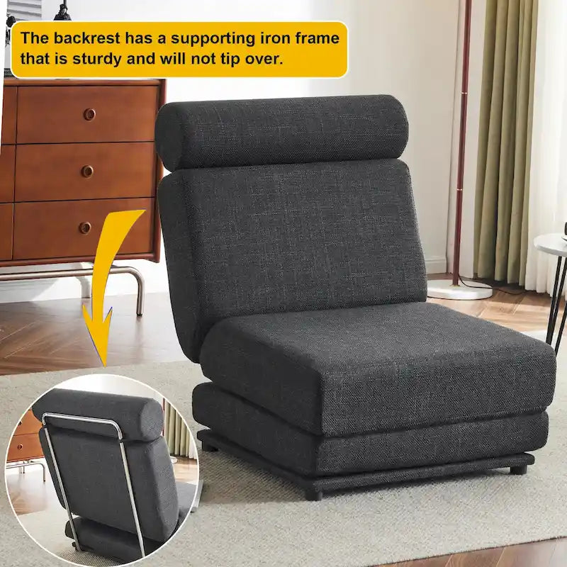 Fauteuil-lit simple pliable avec oreiller
