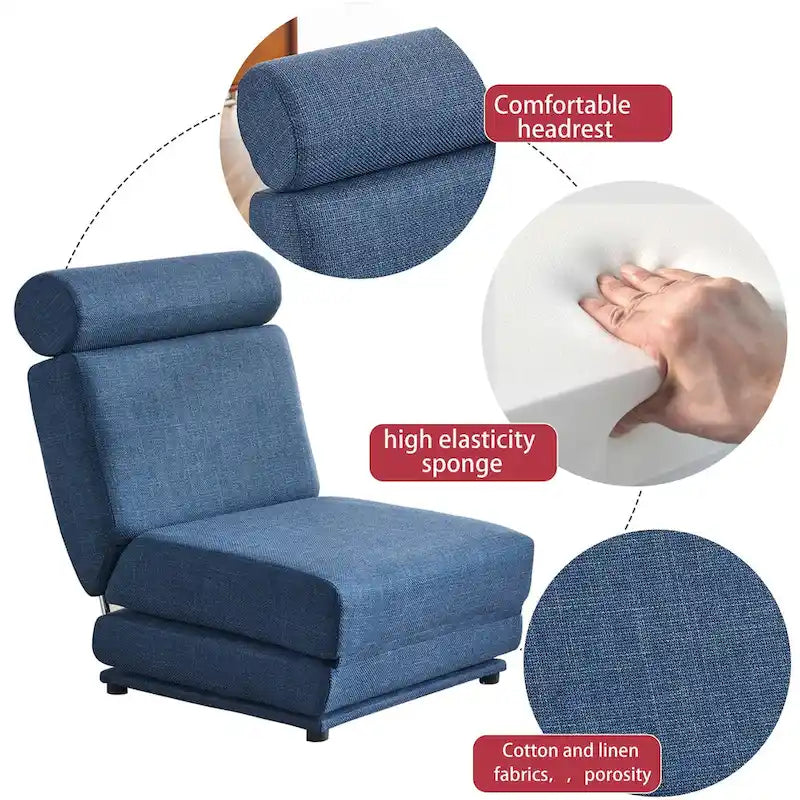 Fauteuil-lit simple pliable avec oreiller