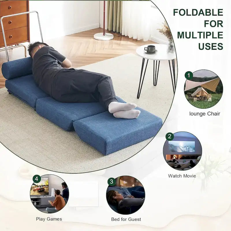Fauteuil-lit simple pliable avec oreiller