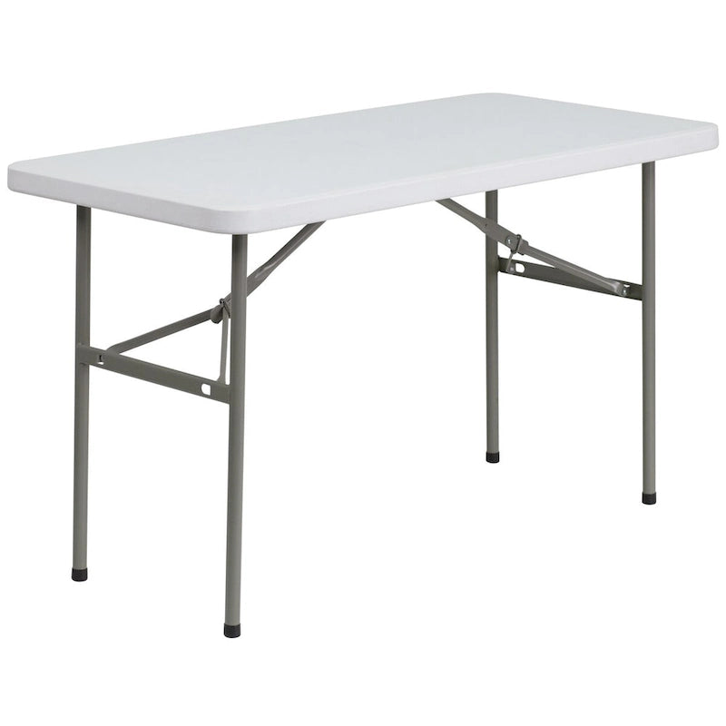 Table pliante rectangulaire en plastique, 122 cm, blanche