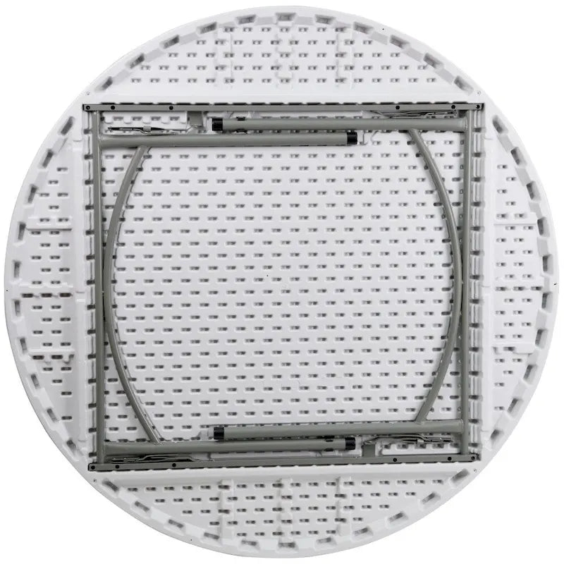 Table pliante ronde en plastique de 152 cm, blanc granit