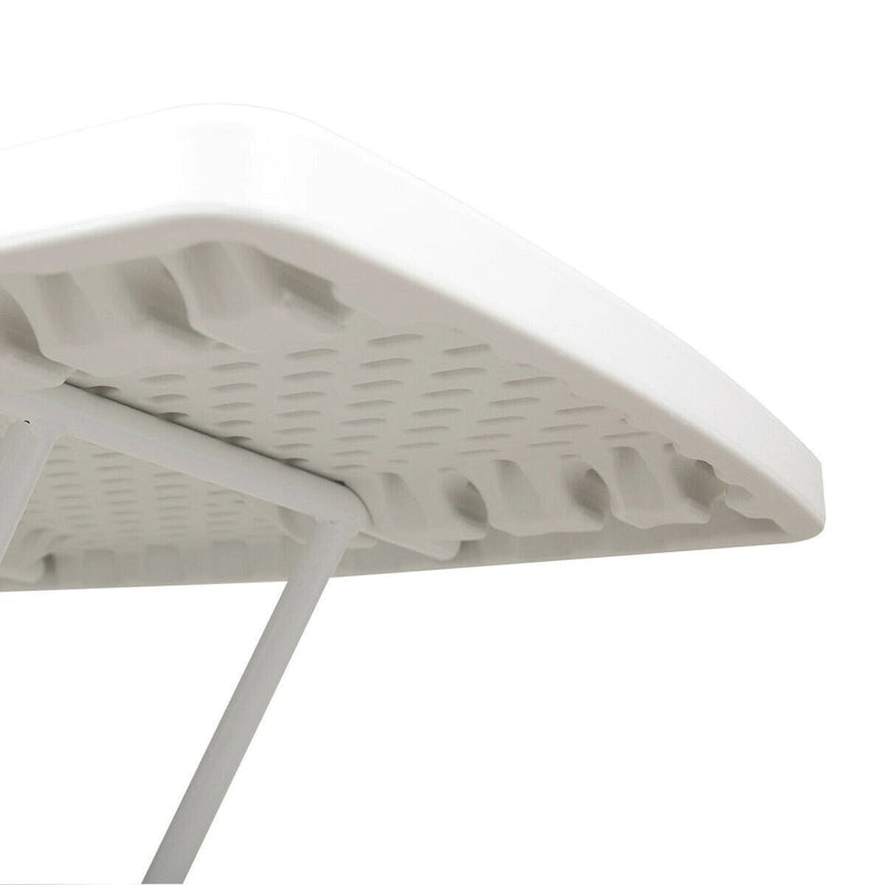 Table pliante réglable en hauteur, 30 x 20 po, blanche