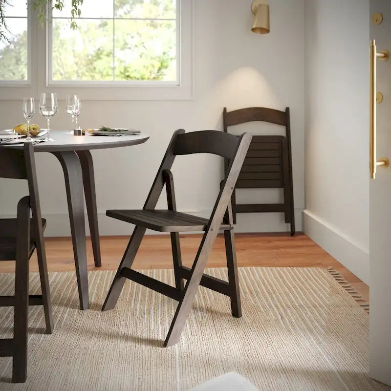 Chaise de salle à manger pliante en hêtre massif