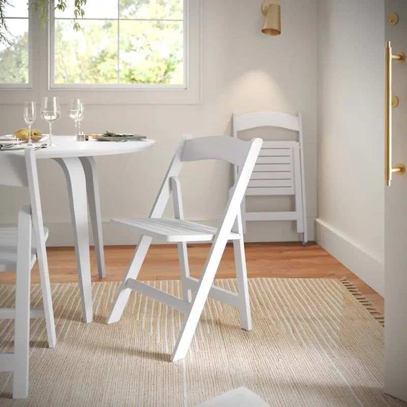 Chaise de salle à manger pliante en hêtre massif