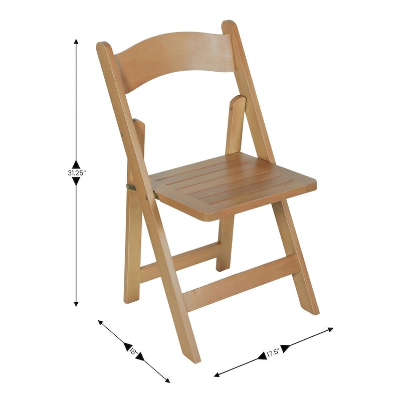 Chaise de salle à manger pliante en hêtre massif