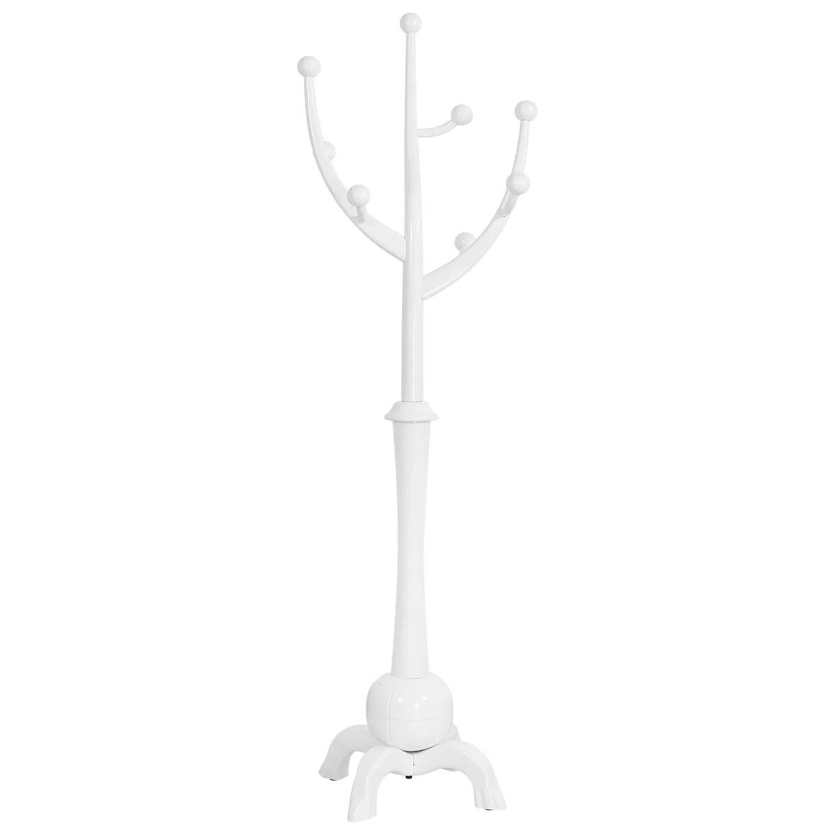 Porte-manteau sur pied en bois d'hévéa forme branche d'arbre avec 8 crochets - 24,5 L x 70,87 H