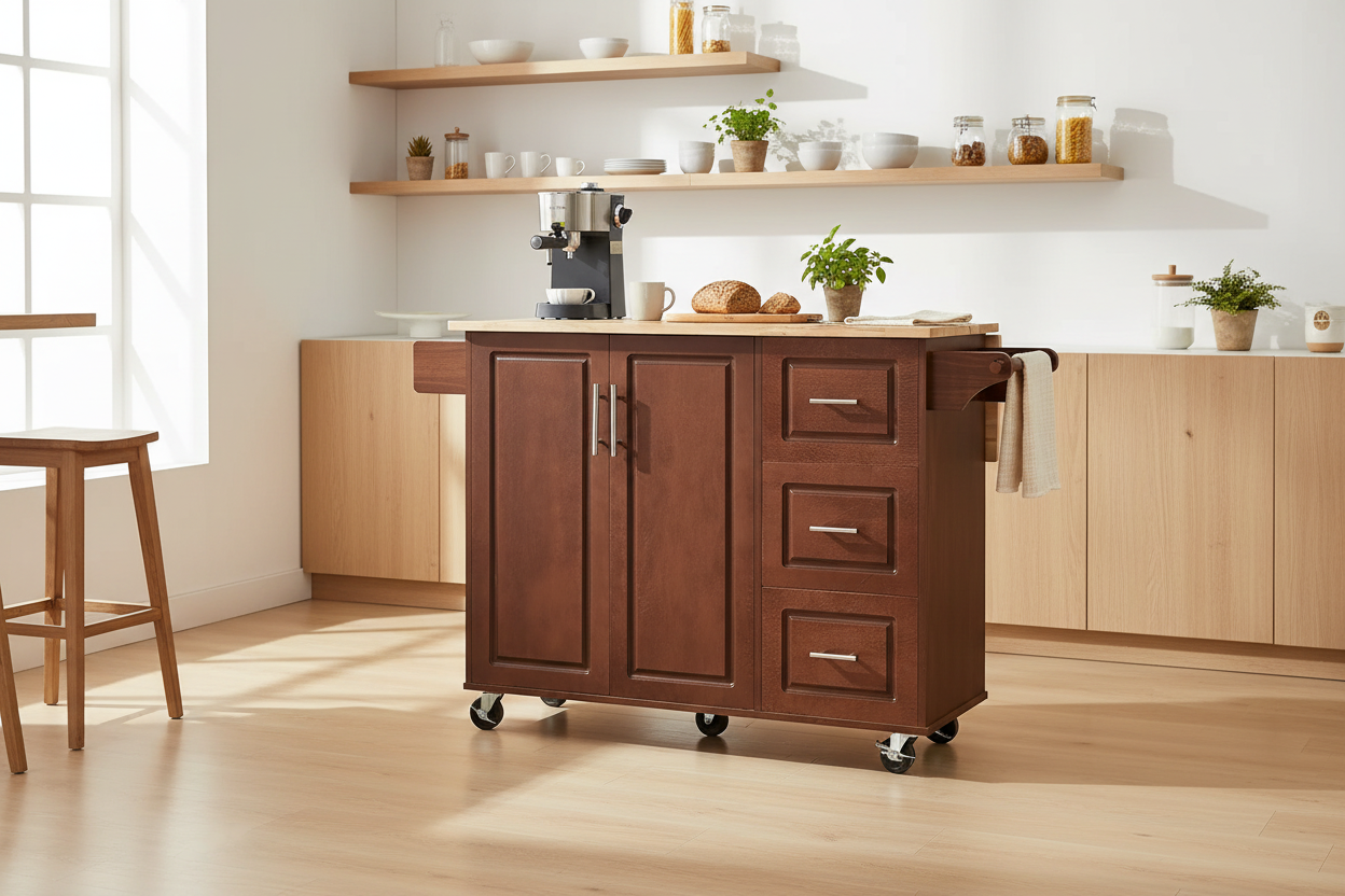 Rolling Kitchen Island - 丰富室内场景
